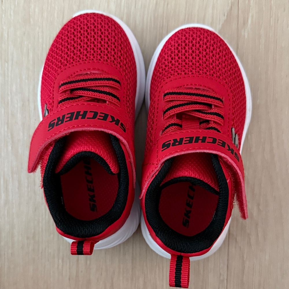Skechers Kids Red Mesh Sneakers